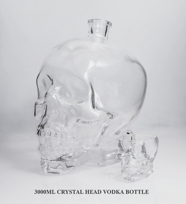 ซื้อ กระป๋องแก้วโว๊ดก้าหัวกระจก 3000 มล / วัสดุกระจก super flint online manufacture
