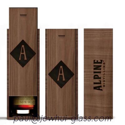 คุณภาพ  Luxury Wooden Box Liquor Packaging Box Laser Logo Whiskey Packaging Boxes โรงงาน