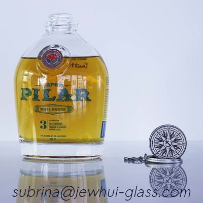 ซื้อ 750ml Pilar Glass แฟนซีขวดเหล้ารัม Super Flint พร้อมโซ่เศษไม้ online manufacture